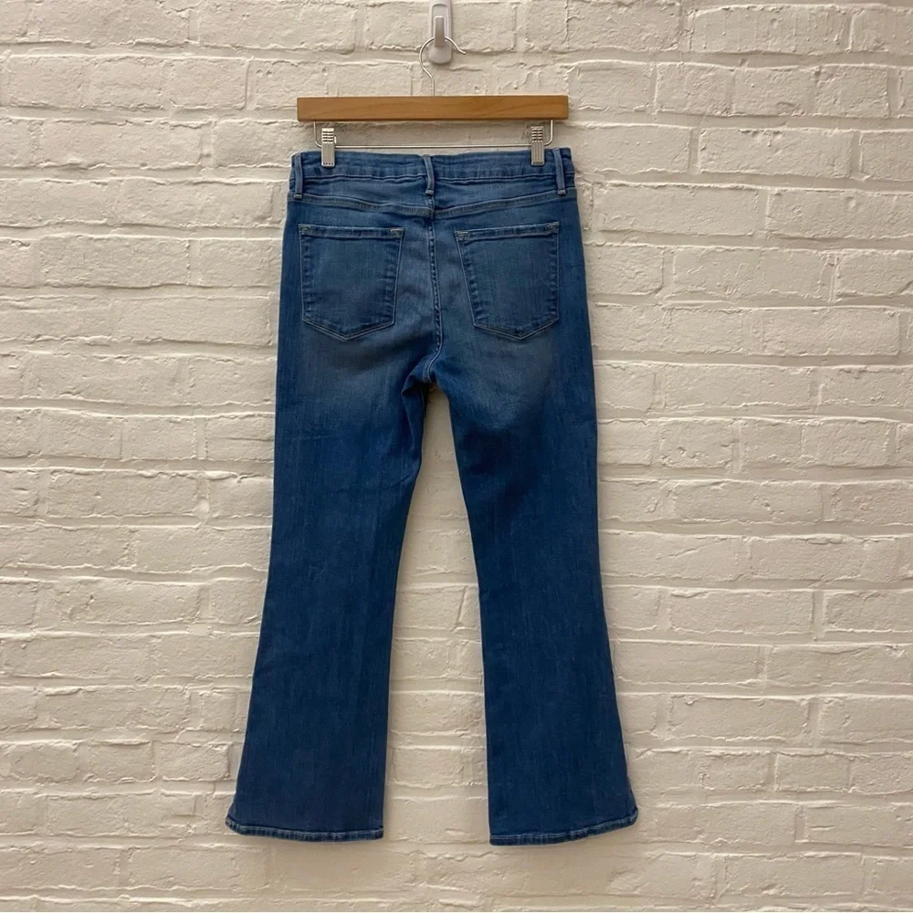 Frame || Le Crop Mini Boot Jeans‎ Stretch Slit Morongo Blue Wash 27 - Picture 4 of 9